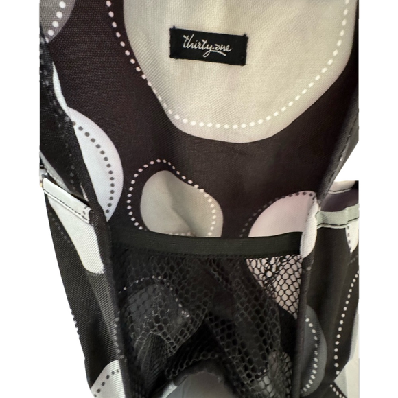 Thirty-One Organizing Utility Tote Black & White “Lotsa Dots” - Picture 4 of 5